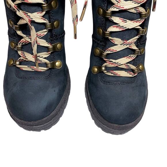 See By Chloe Eileen Lug Sole High Heel Lace Up Suede Leather Ankle Boot Black 36 - Picture 5 of 13